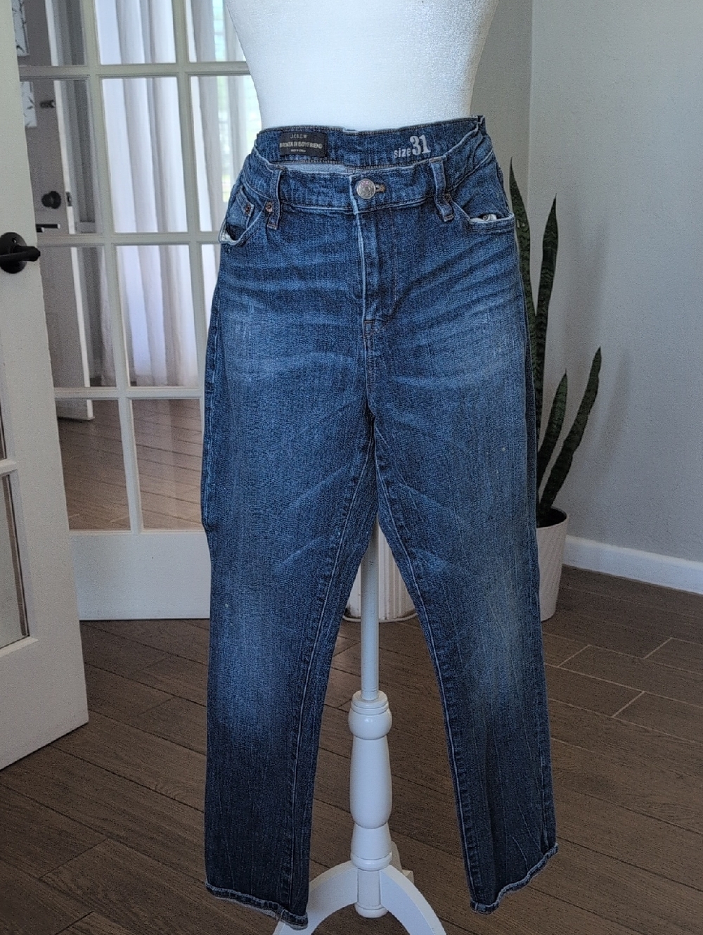 J. Crew Broken In Boyfriend Jeans in Medium Blue Wash 31